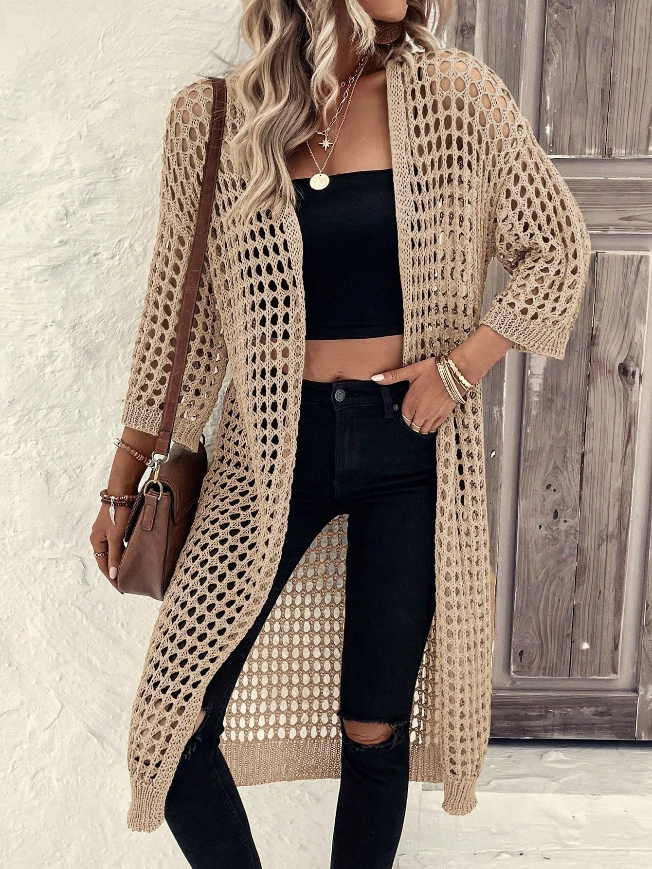 Senni™ | Boho-tyylinen Virkattu Neuletakki